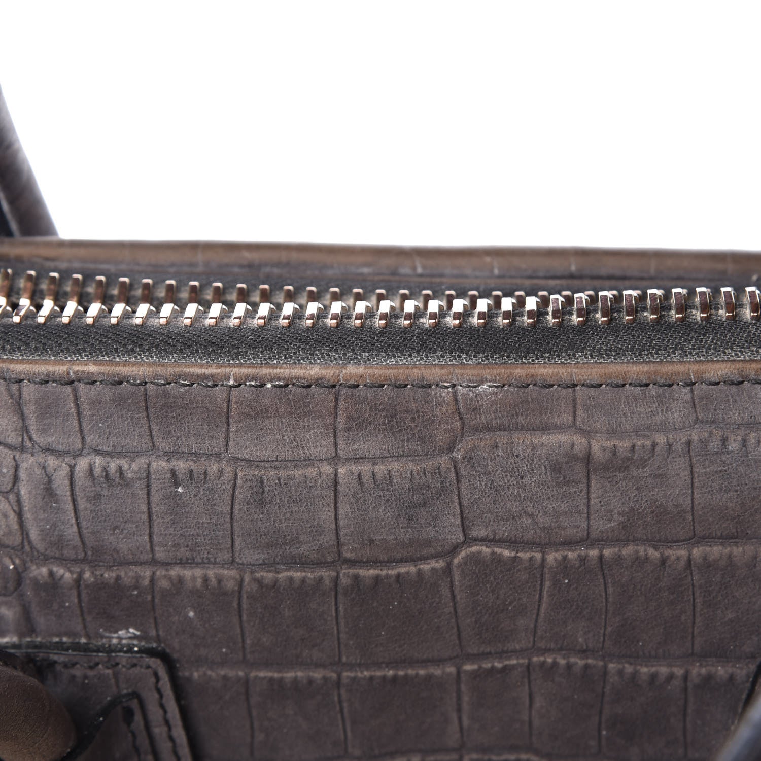 Givenchy Nubuck Crocodile Embossed Medium Antigona Washed Black 34 of 35