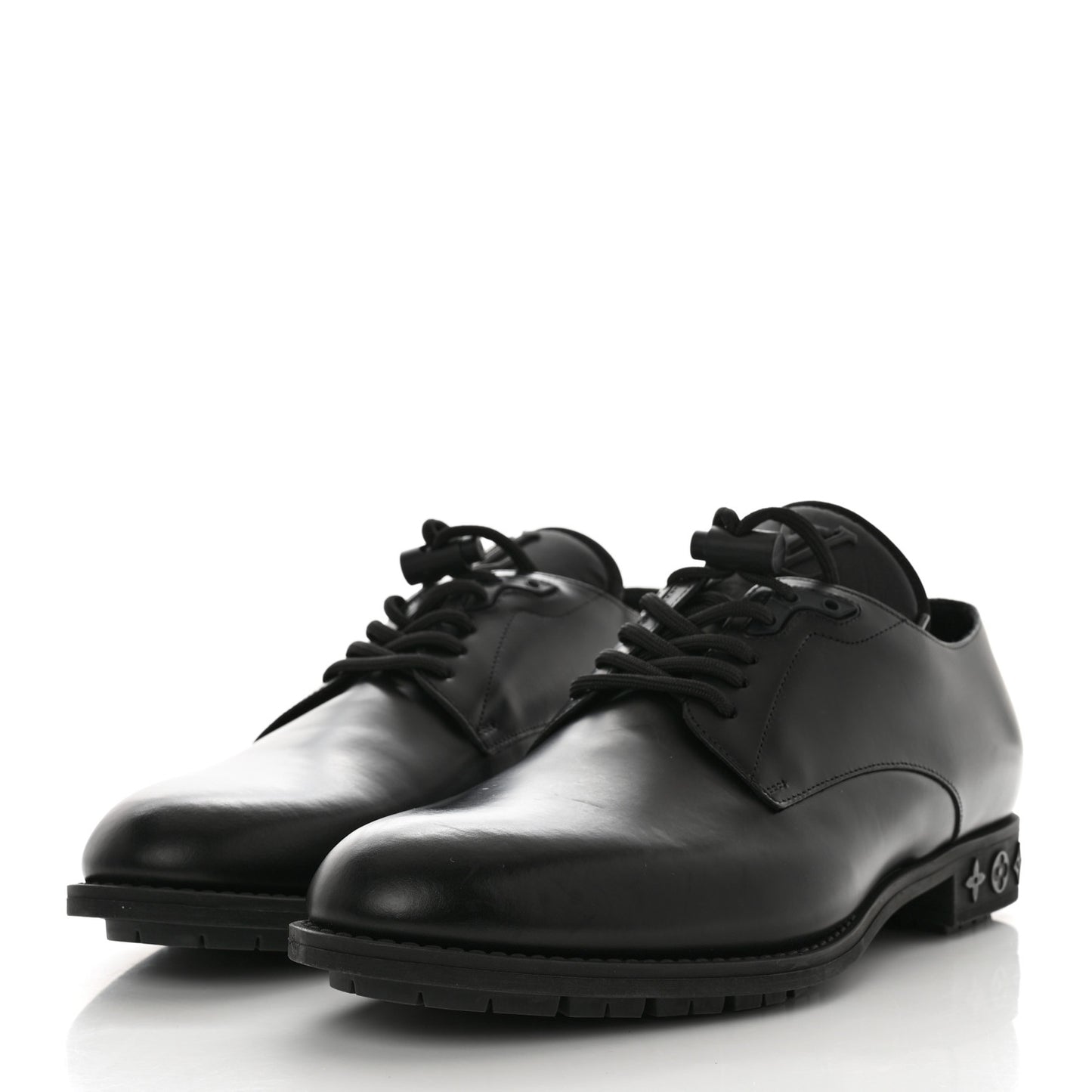 Calfskin Mens Formal Derby Shoes 7 Black