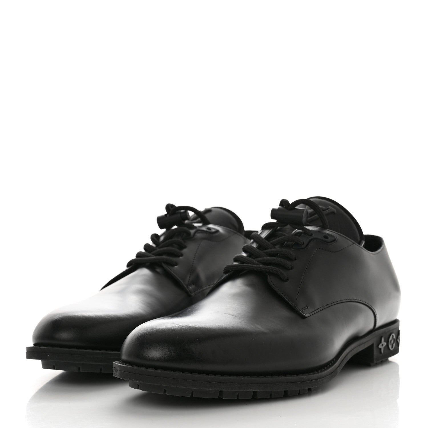 Louis Vuitton Calfskin Mens Formal Derby Shoes 7 Black 3 of 8