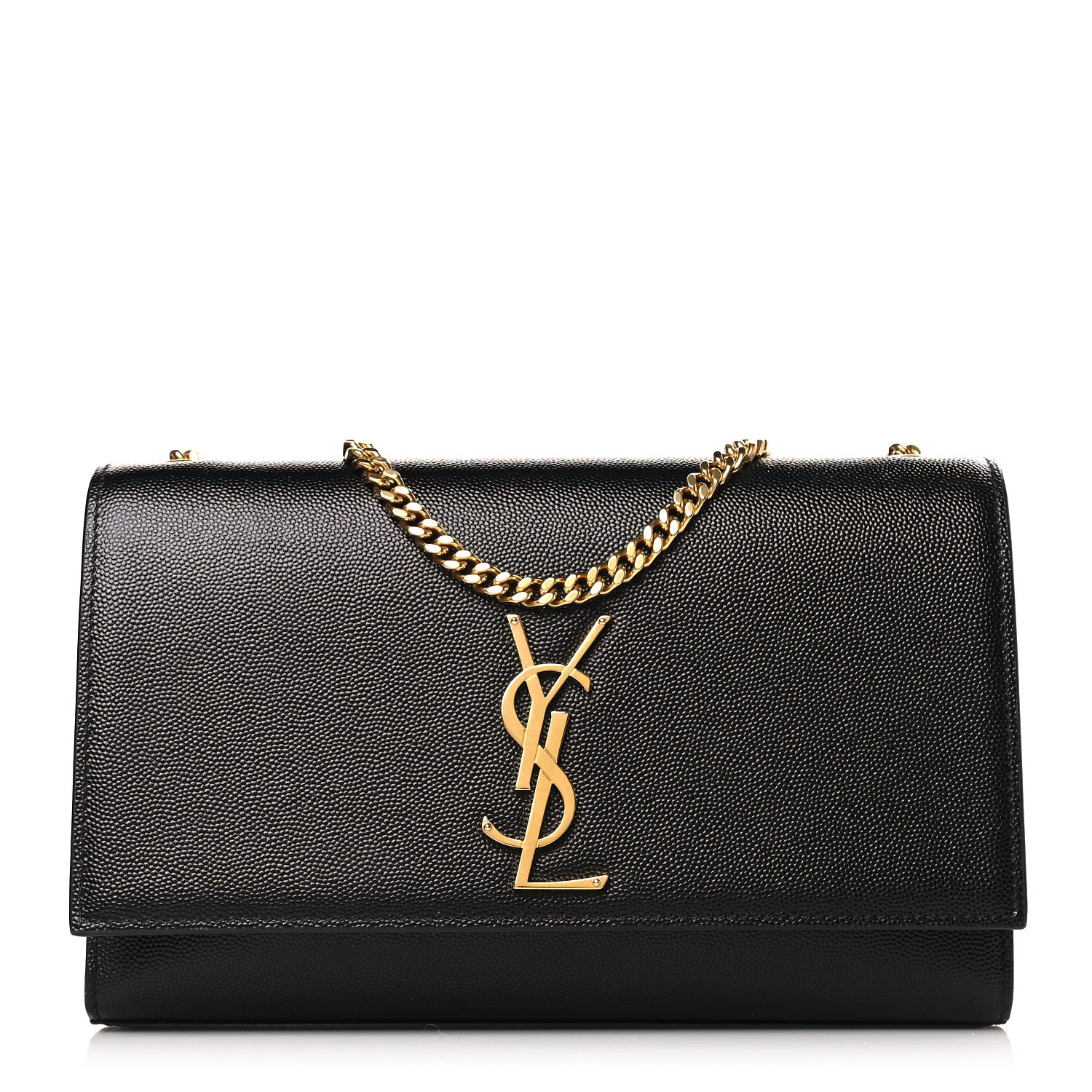 Saint Laurent Grain De Poudre Medium Classic Monogram Kate Satchel Black 1 of 8