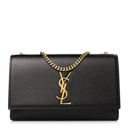 Saint Laurent Grain De Poudre Medium Classic Monogram Kate Satchel Black 1 of 8