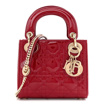 Christian Dior Patent Cannage Mini Lady Dior Red 1 of 12