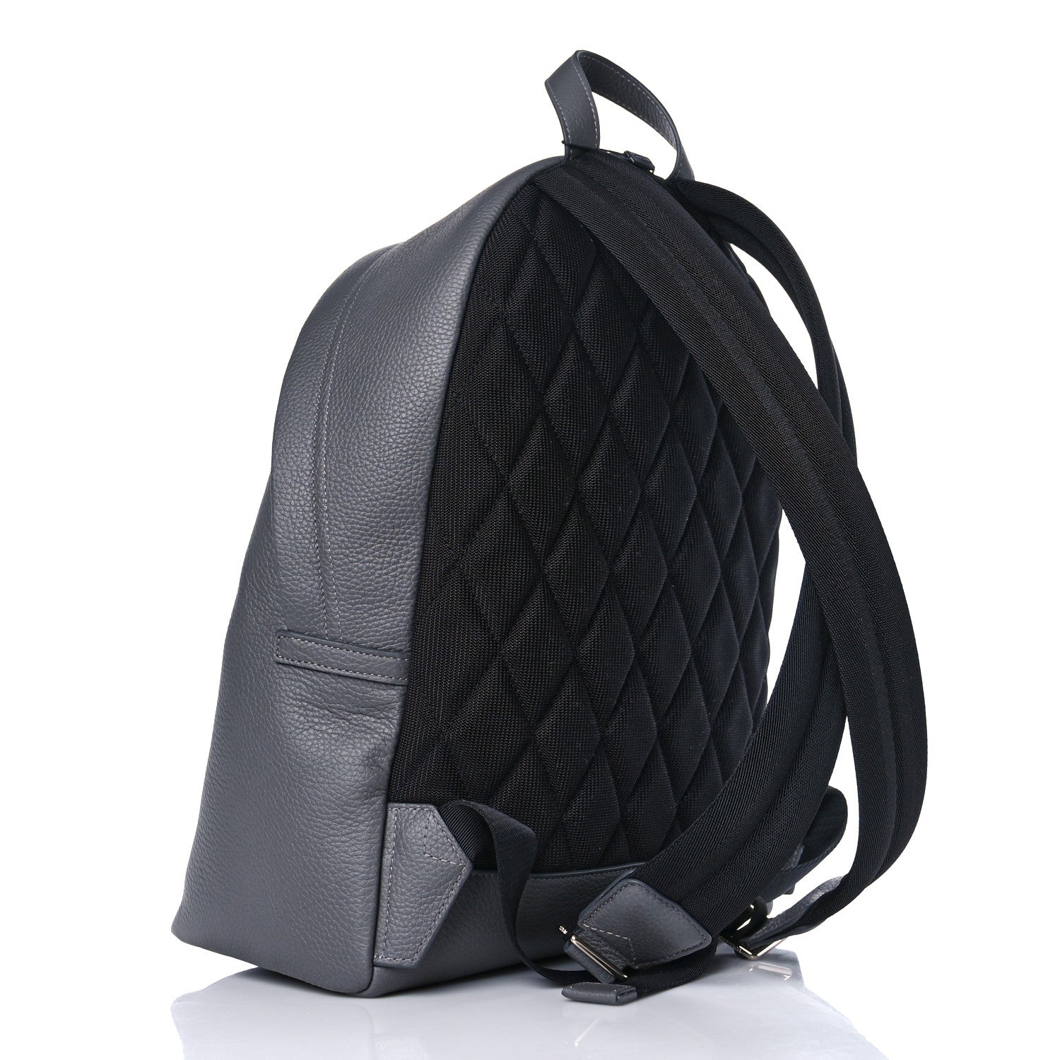 Burberry Calfskin Logo Embossed Backpack Charcoal Grey 3 of 8