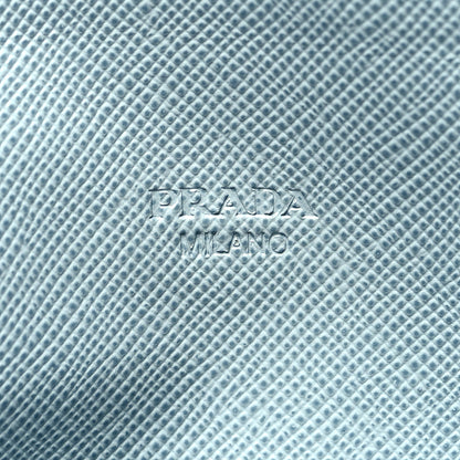 Prada Saffiano Metal Envelope Wallet Cornflower Blue 7 of 12