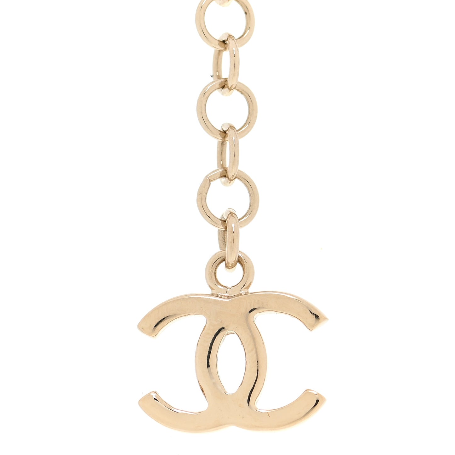 Metal CC Heart Coco In Love Drop Necklace Gold