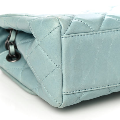 Chanel Glazed Calfskin Quilted Large Coco Soft Flap Light Blue 14 of 36