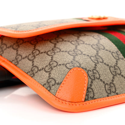 Gucci GG Supreme Monogram Web Small Ophidia Belt Bag Beige Ebony Orange Fluo 9 of 11
