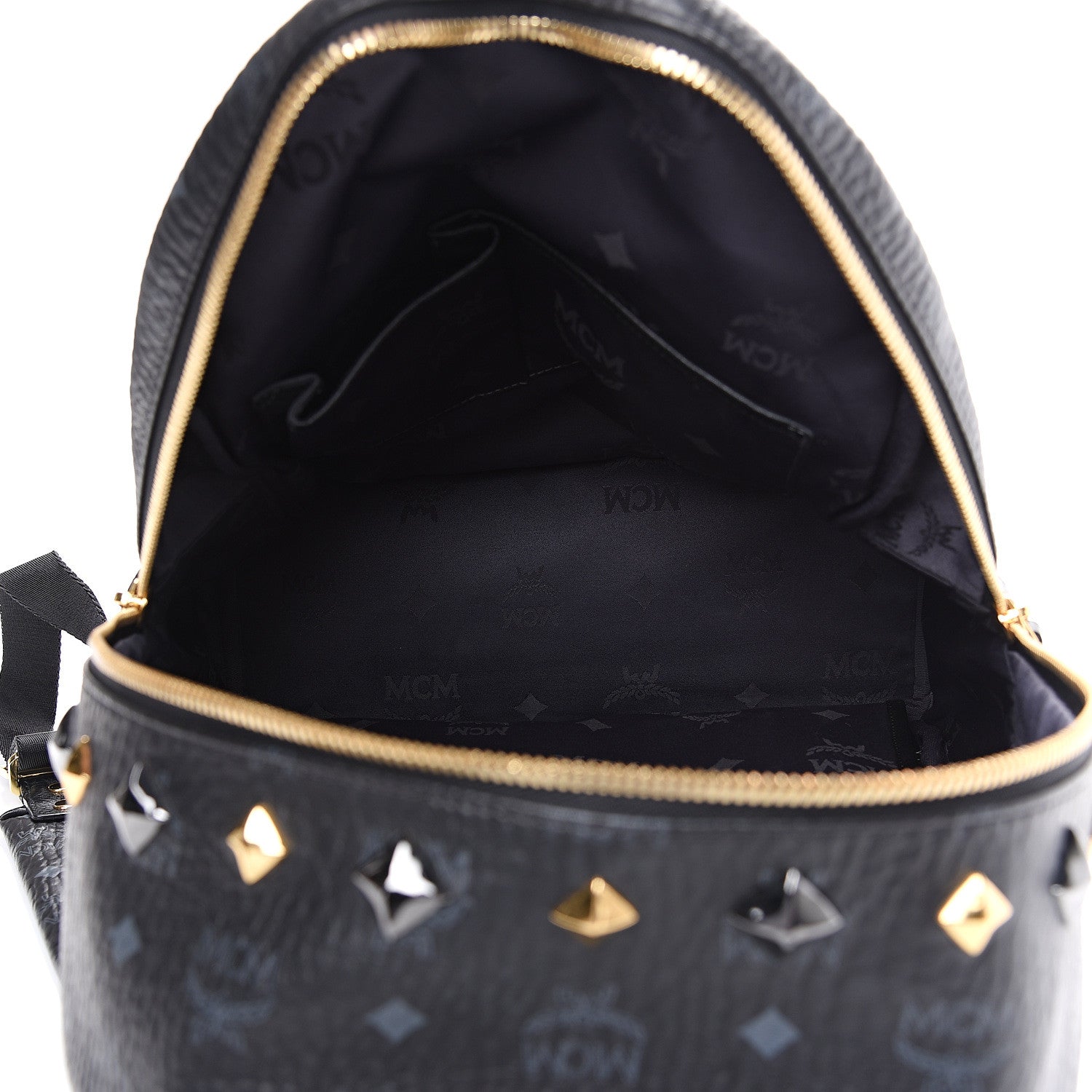 MCM Visetos Studded Medium Stark M Backpack Black 4 of 10