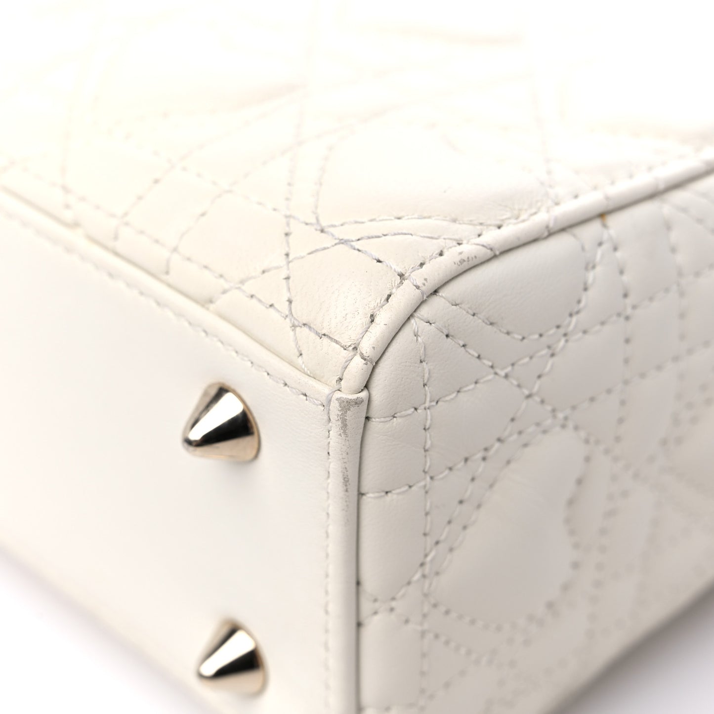 Lambskin Cannage Dioramour Heart Small Lady Dior White Red