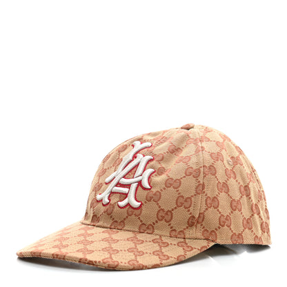 Gucci X MLB Monogram LA Dodgers Baseball Hat 57-61 Beige Ruggine 1 of 8