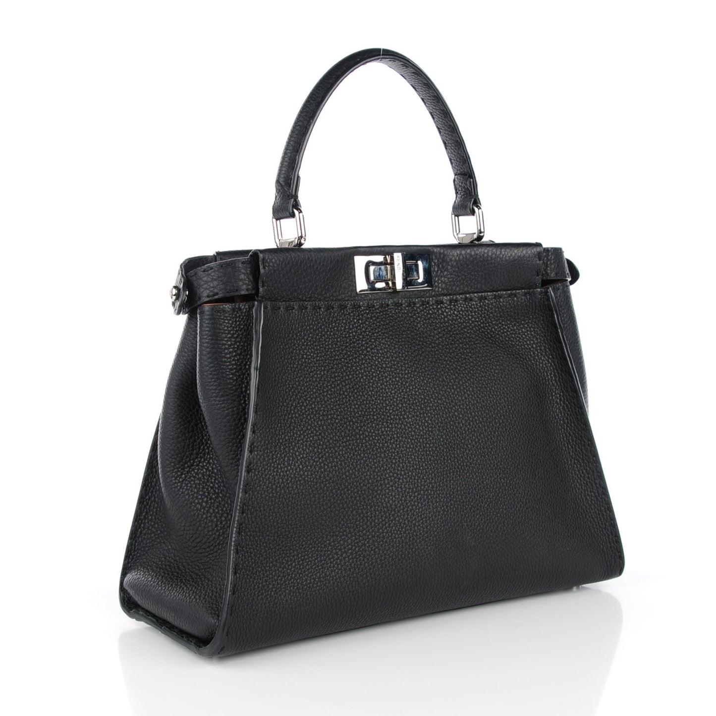 Cuoio Romano Selleria Bi-Color Medium Peekaboo Iconic Satchel Black Mou