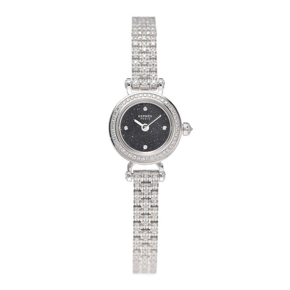Hermes 18K White Gold Diamond 16mm Faubourg Joaillerie Quartz Watch 1 of 6