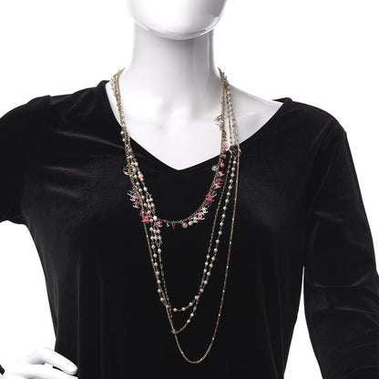 Chanel Bead Pearl CC Charm Multistrand Necklace Gold　 2 of 5