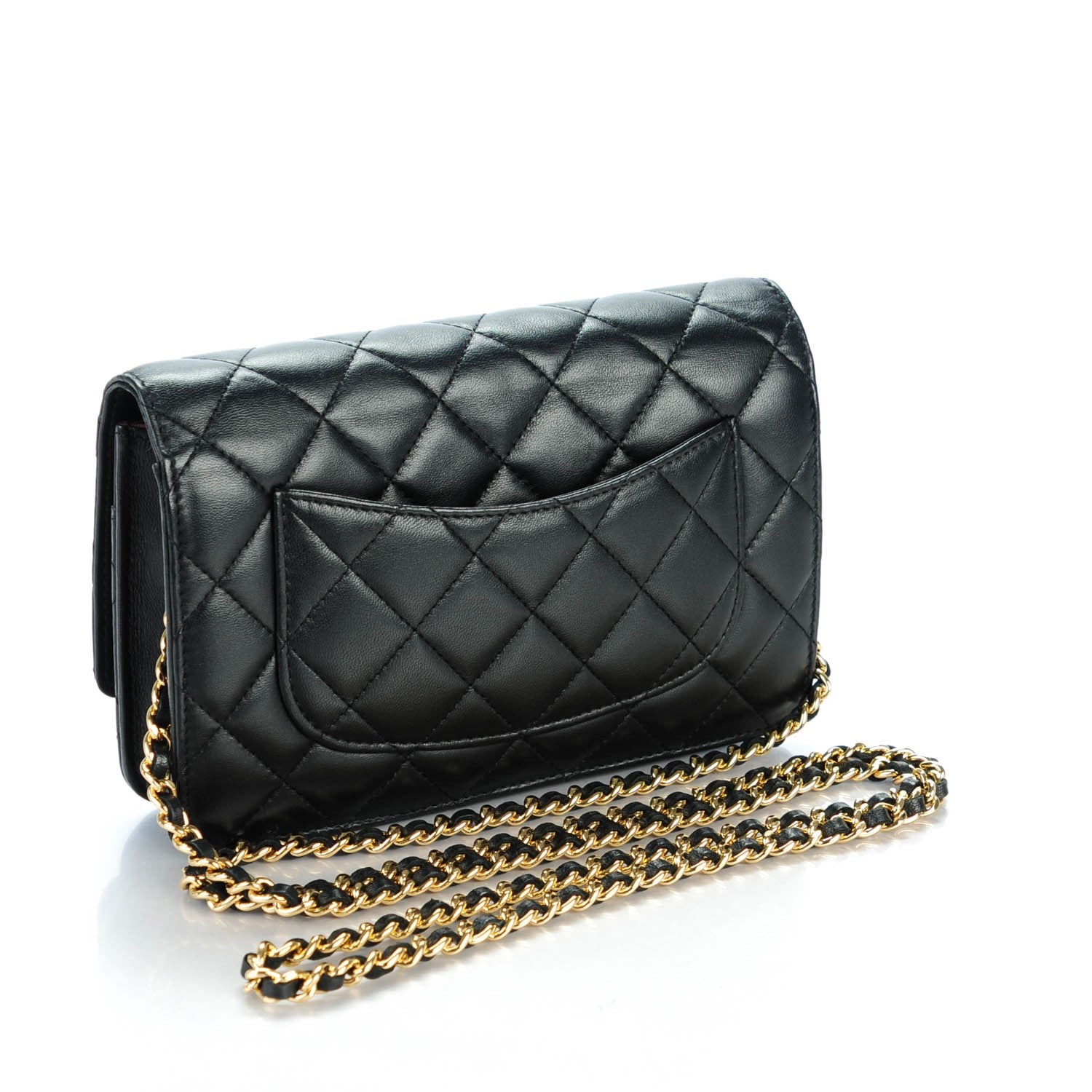 Chanel Lambskin Quilted Wallet On Chain WOC Black 3 of 8