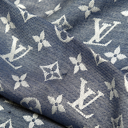 Louis Vuitton Silk Wool Monogram Denim Shawl Blue 4 of 4