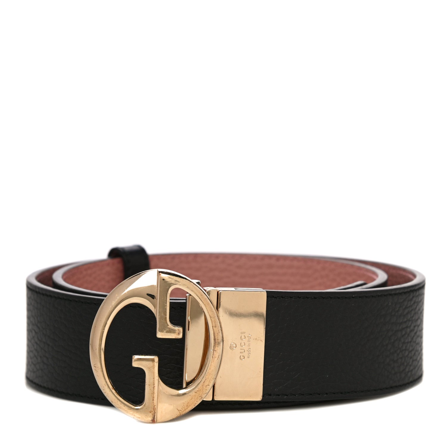 Gucci Calfskin 1973 Reversible Belt 85 34 Black Pink 1 of 7