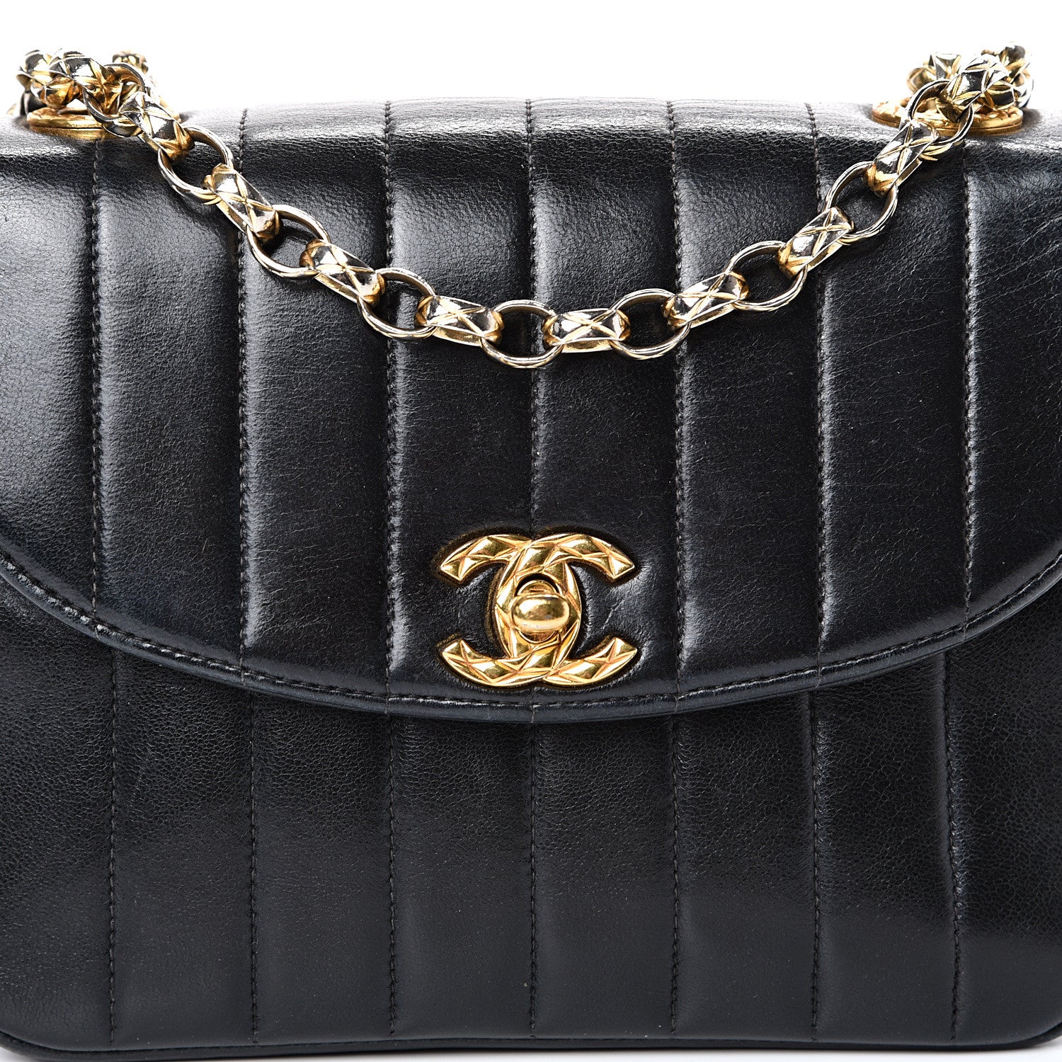 Chanel Lambskin Vertical Quilt Small Single Flap Black 7 of 20