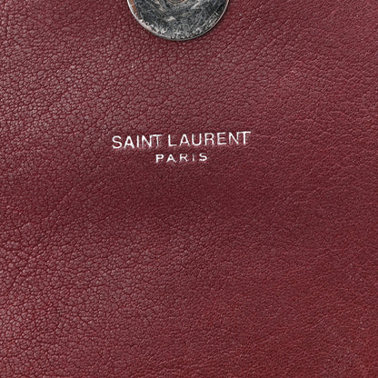 Saint Laurent Sheepskin Matelasse Chevron Monogram Medium College Bag Rouge Legion 6 of 13
