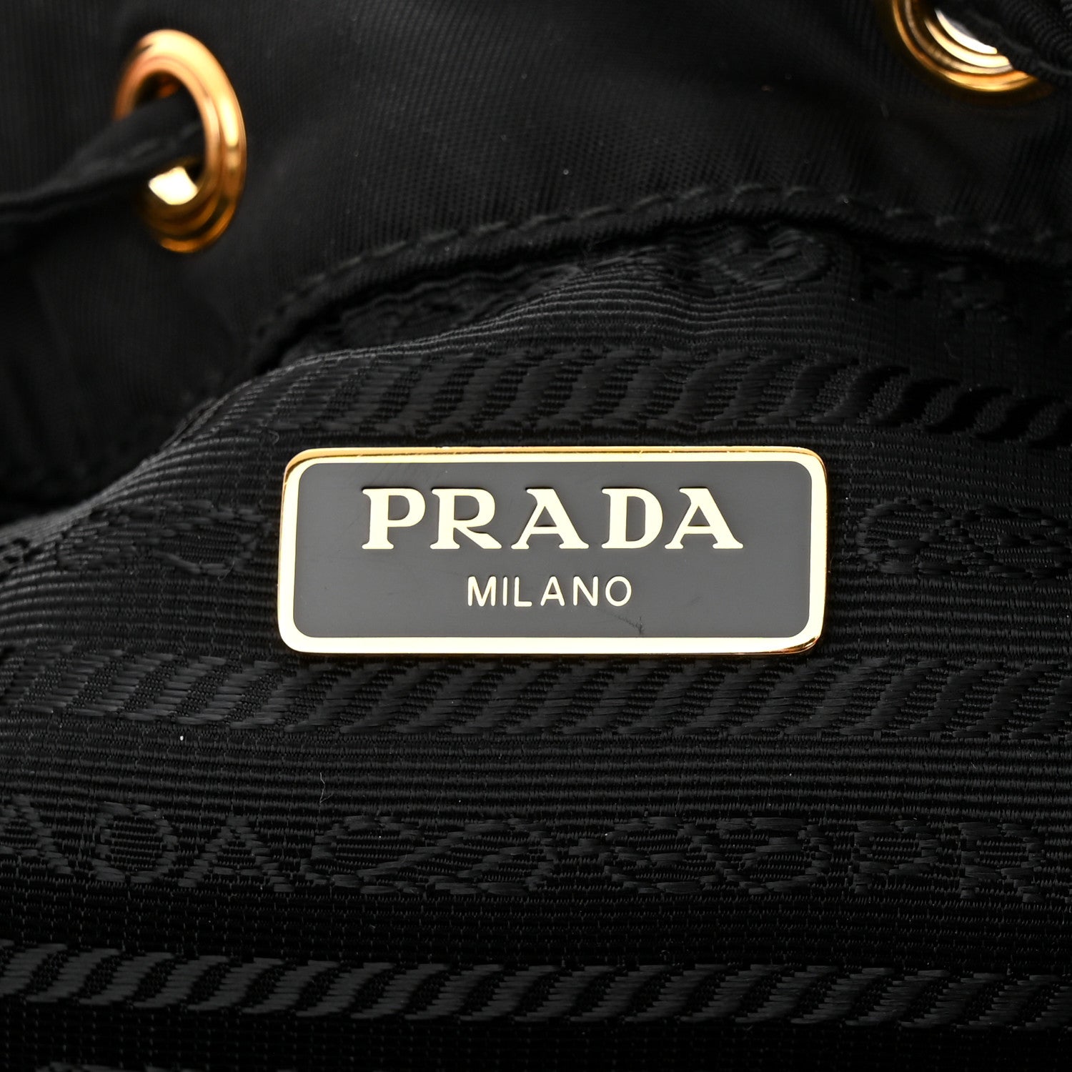 Prada Saffiano Tessuto Nylon Mini Bucket Crossbody Bag Black 6 of 11