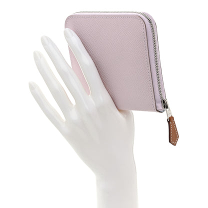 Hermes Epsom Silk'In Compact Wallet Mauve Pale Bleu Paradis Perle 2 of 8
