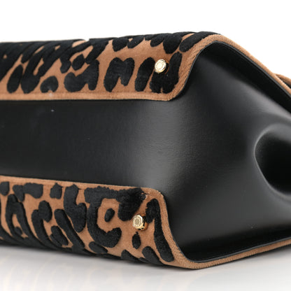 Dolce & Gabbana Velvet Leopard Print Miss Sicily Satchel Black 10 of 10