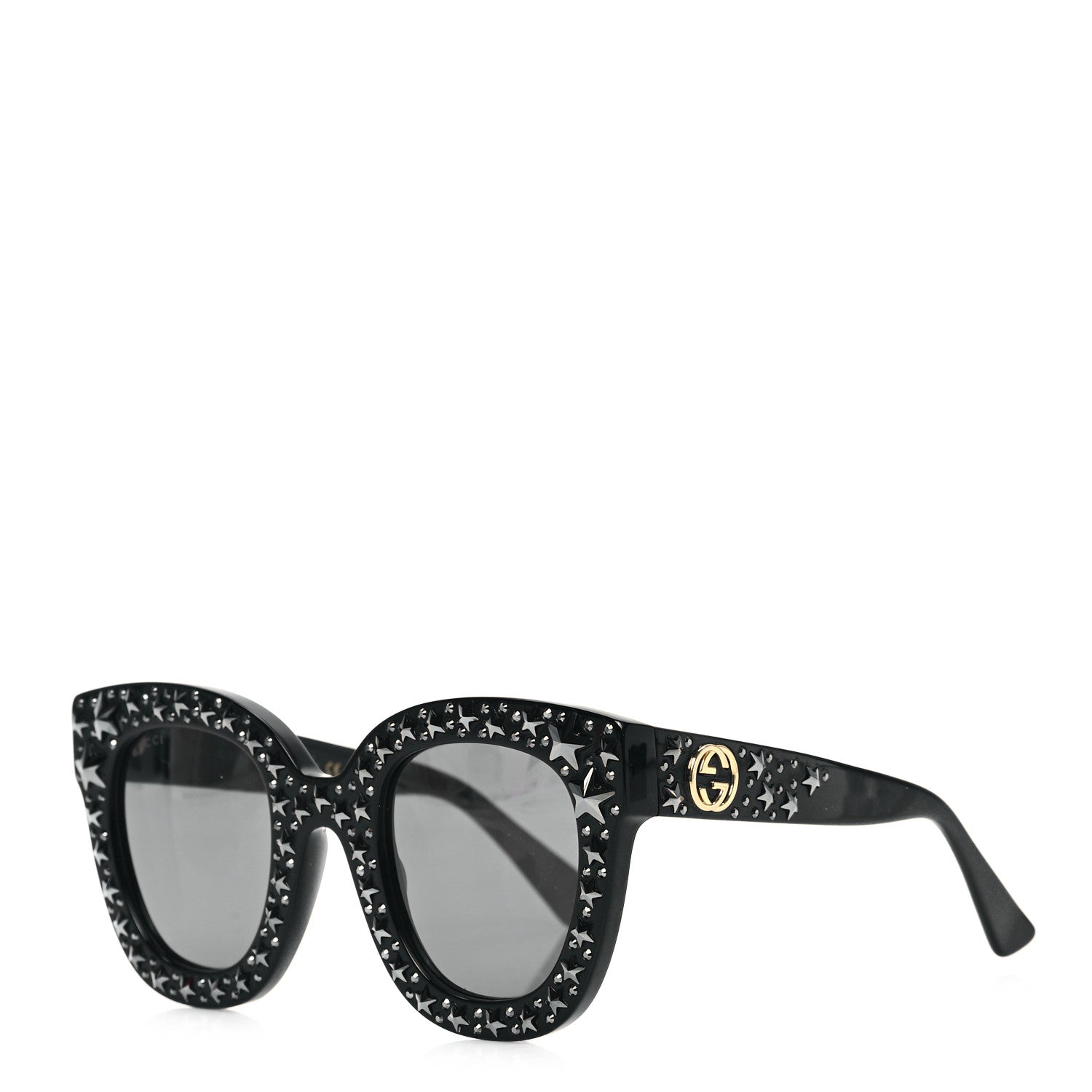 Gucci Acetate Stars Cat Eye Sunglasses GG0116S Black 2 of 9