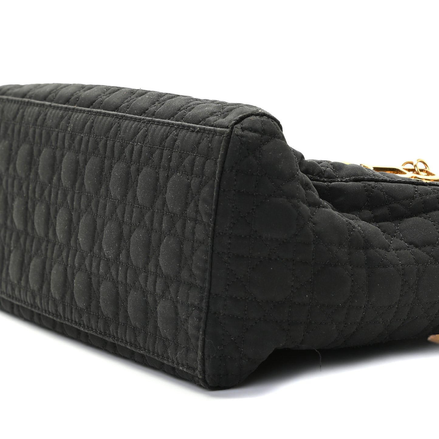 Nylon Cannage Medium Lady Dior Black