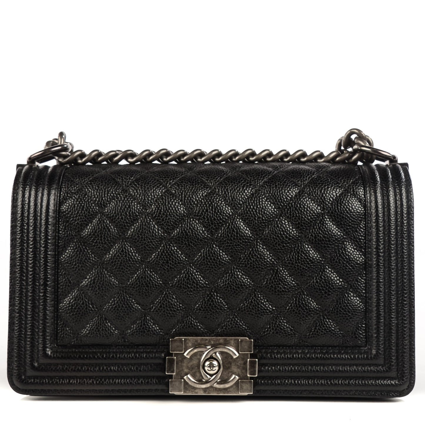 Caviar Quilted Medium Boy Flap Black