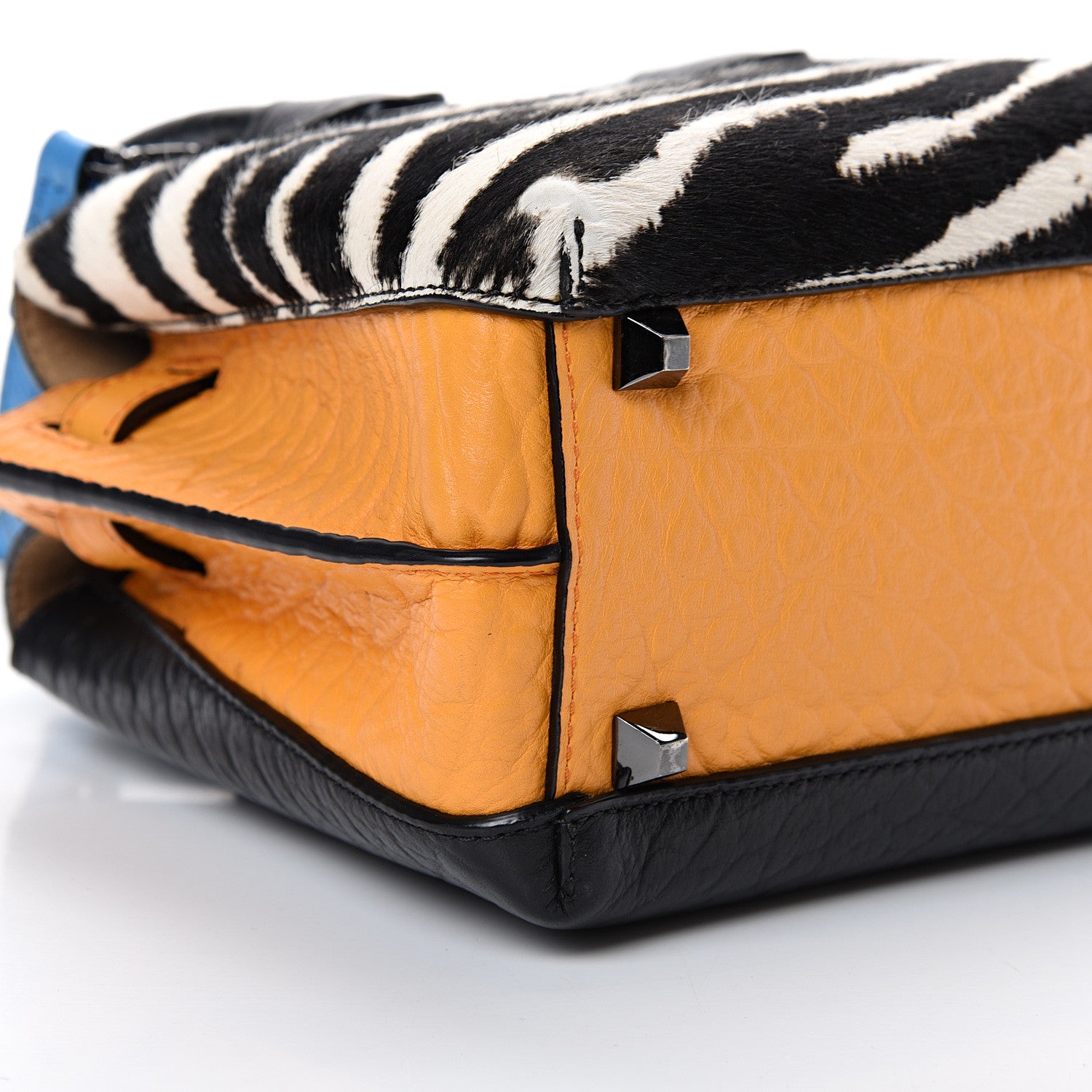 MCM Calfskin Pony Hair Zebra Print Tri-Color Mini Milla Tote Multicolor 8 of 10