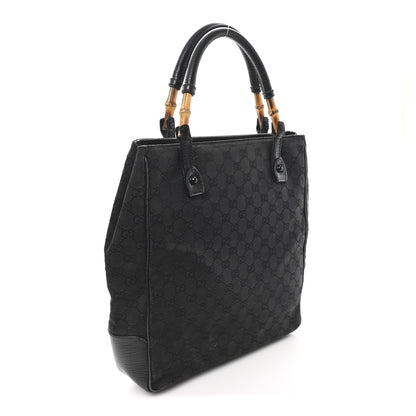 Gucci Monogram Bamboo Handle Bag Black 2 of 12