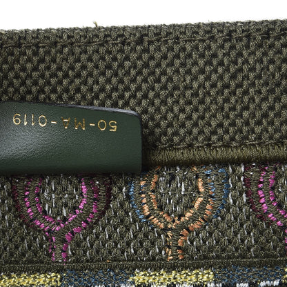 Christian Dior Canvas Embroidered Book Tote Olive Multicolor 7 of 8