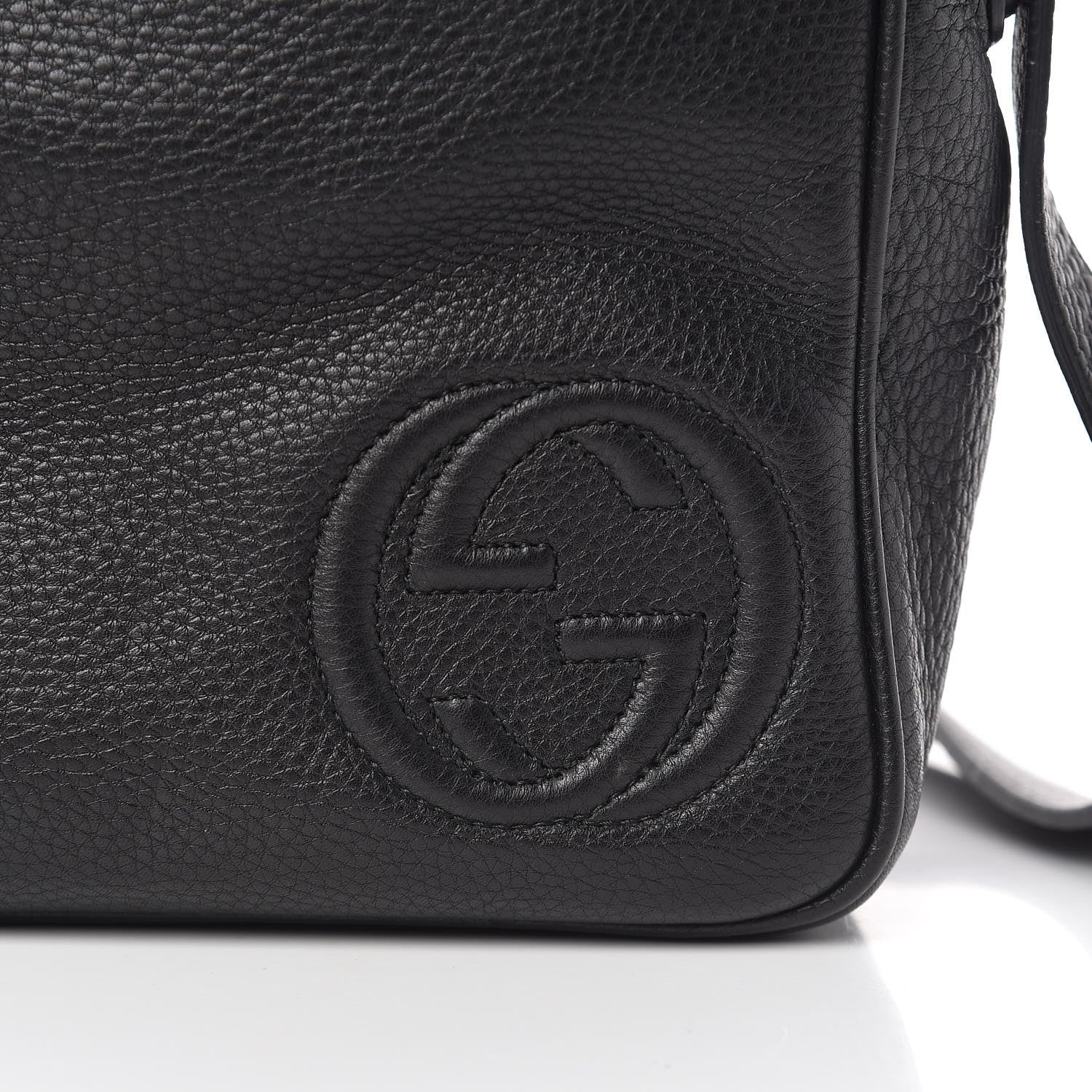 Gucci Pebbled Calfskin Medium Soho Messenger Bag Black 10 of 10