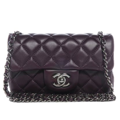 Chanel Lambskin Quilted Mini Flap Dark Purple 1 of 8