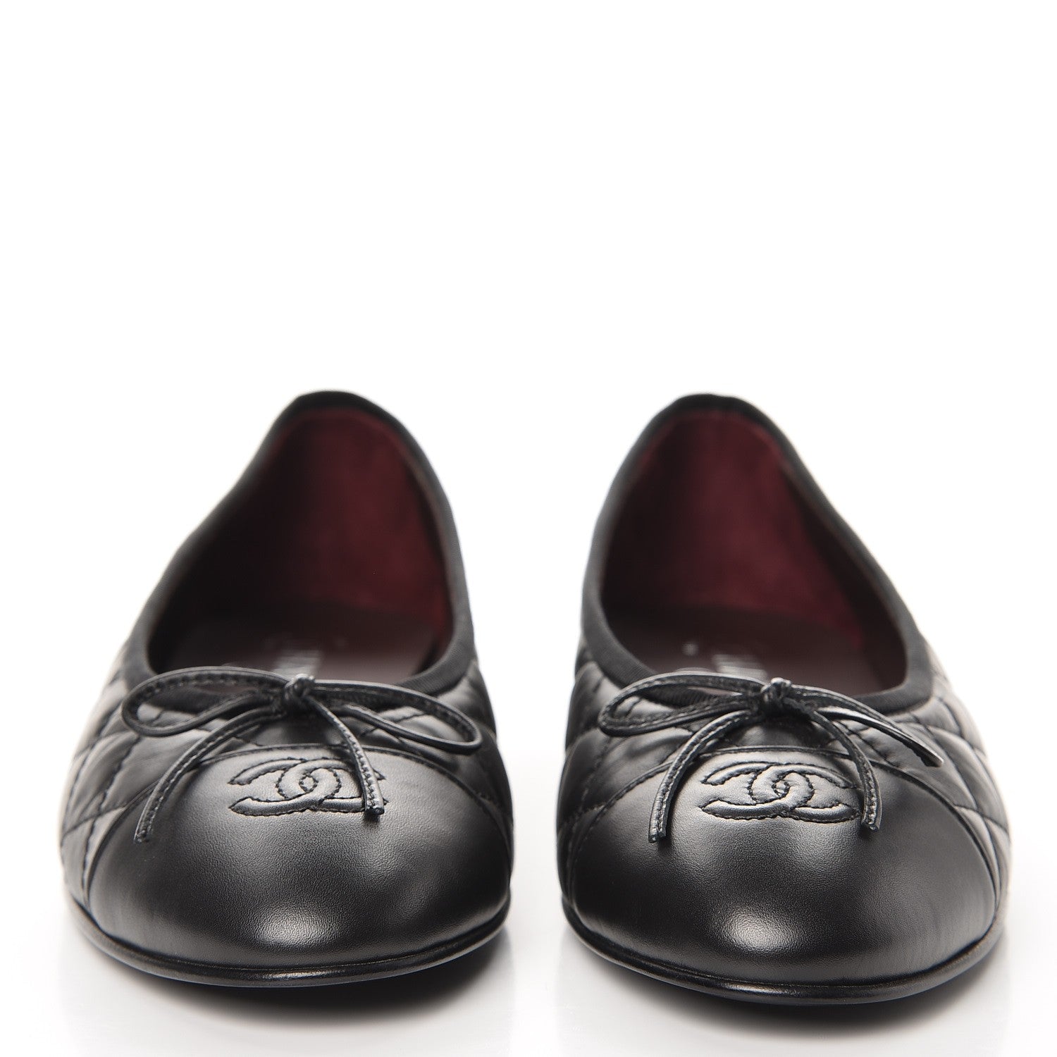 Chanel Aged Calfskin Quilted Cap Toe Ballerina Flats 40.5 Black 4 of 9