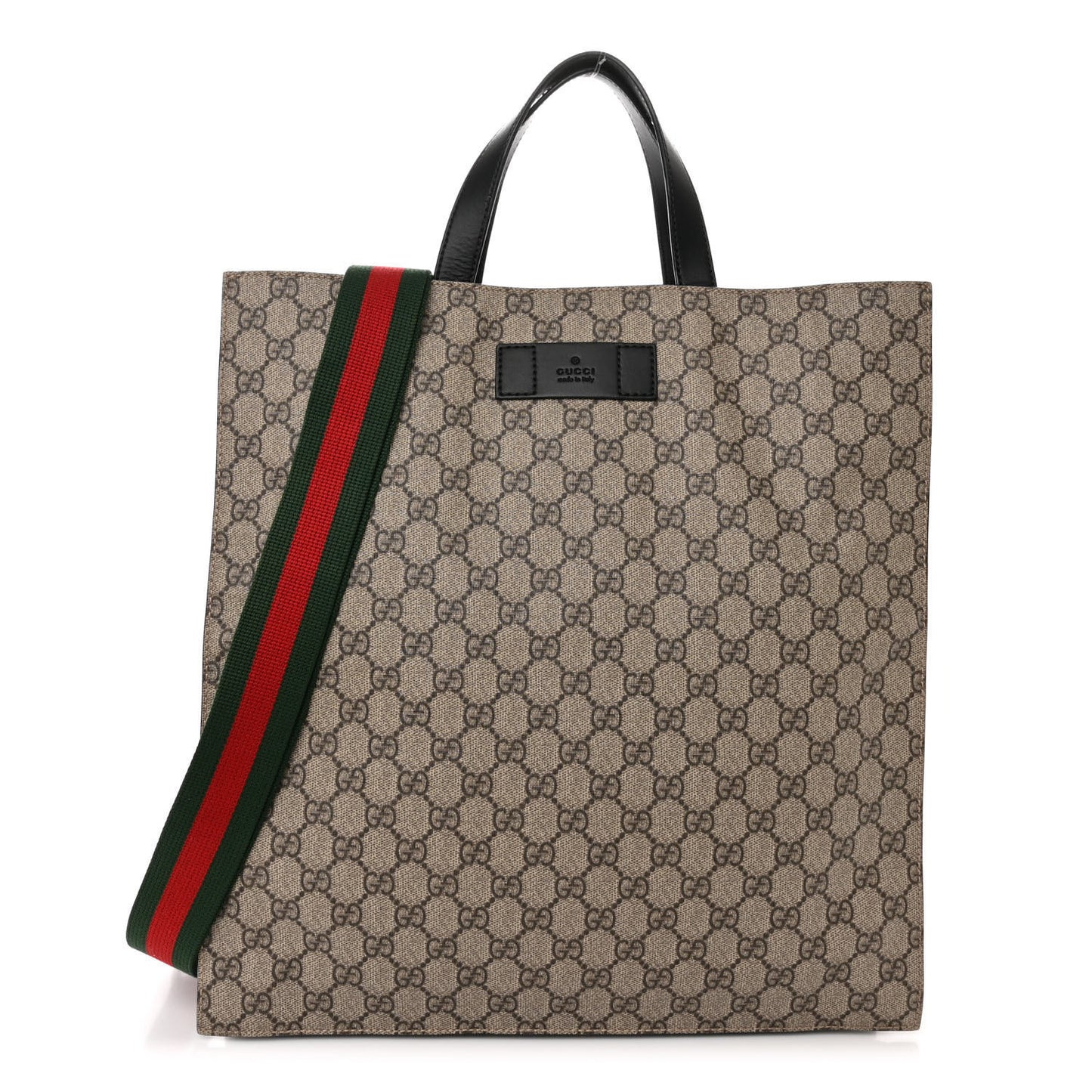 Soft GG Supreme Monogram Web Vertical Tote Black