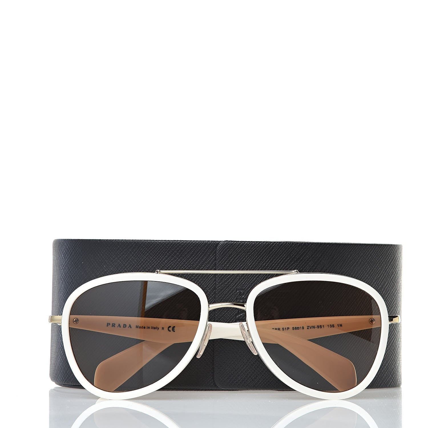 Prada Aviator Sunglasses SPR 51P White 7 of 7