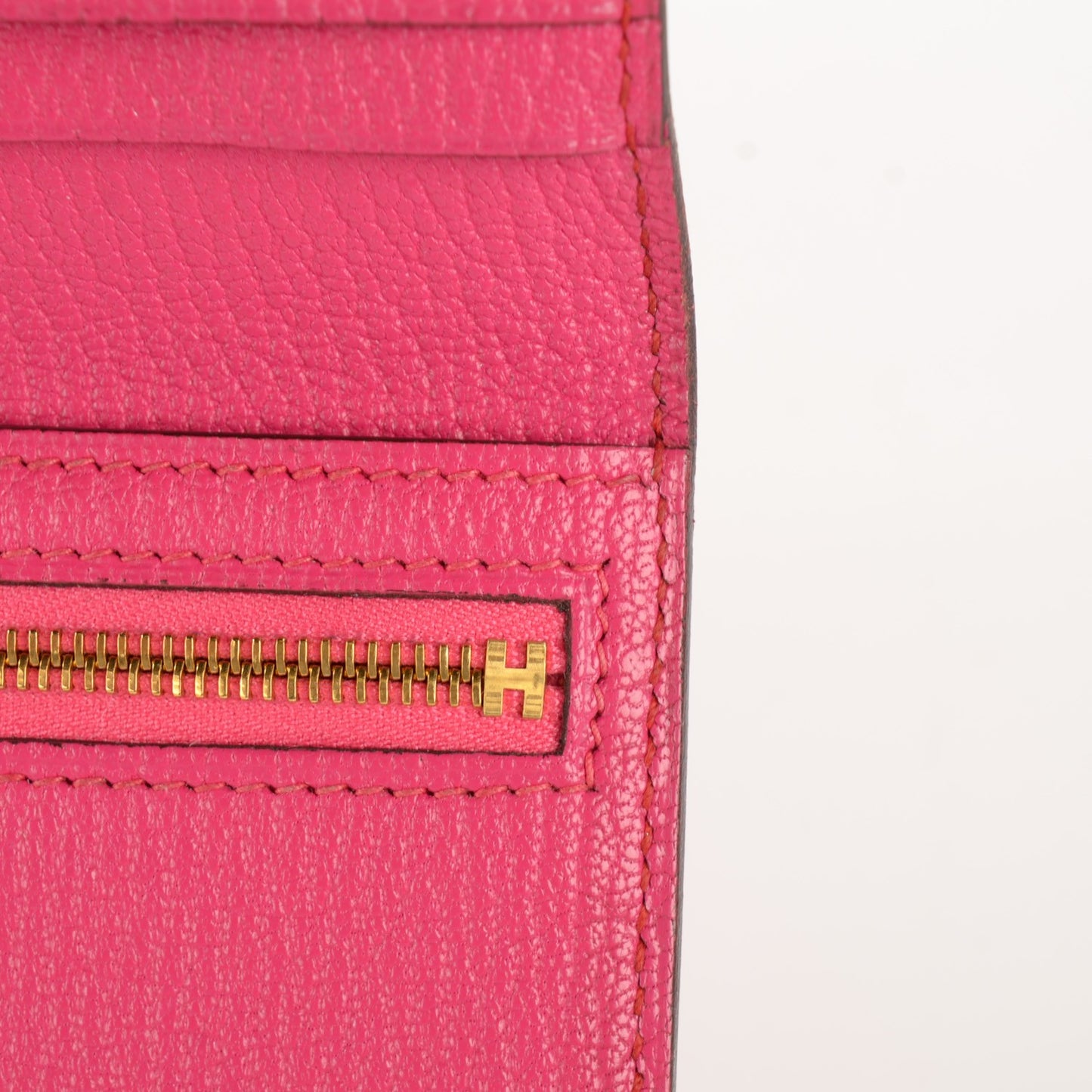 Chevre Mysore Bearn Gusset Wallet Fuchsia