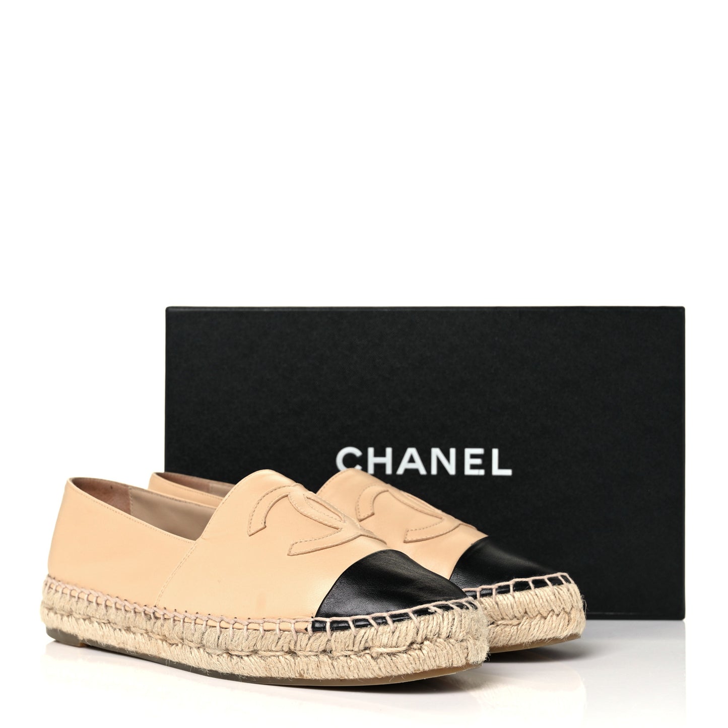 Lambskin CC Espadrilles 39 Beige Black