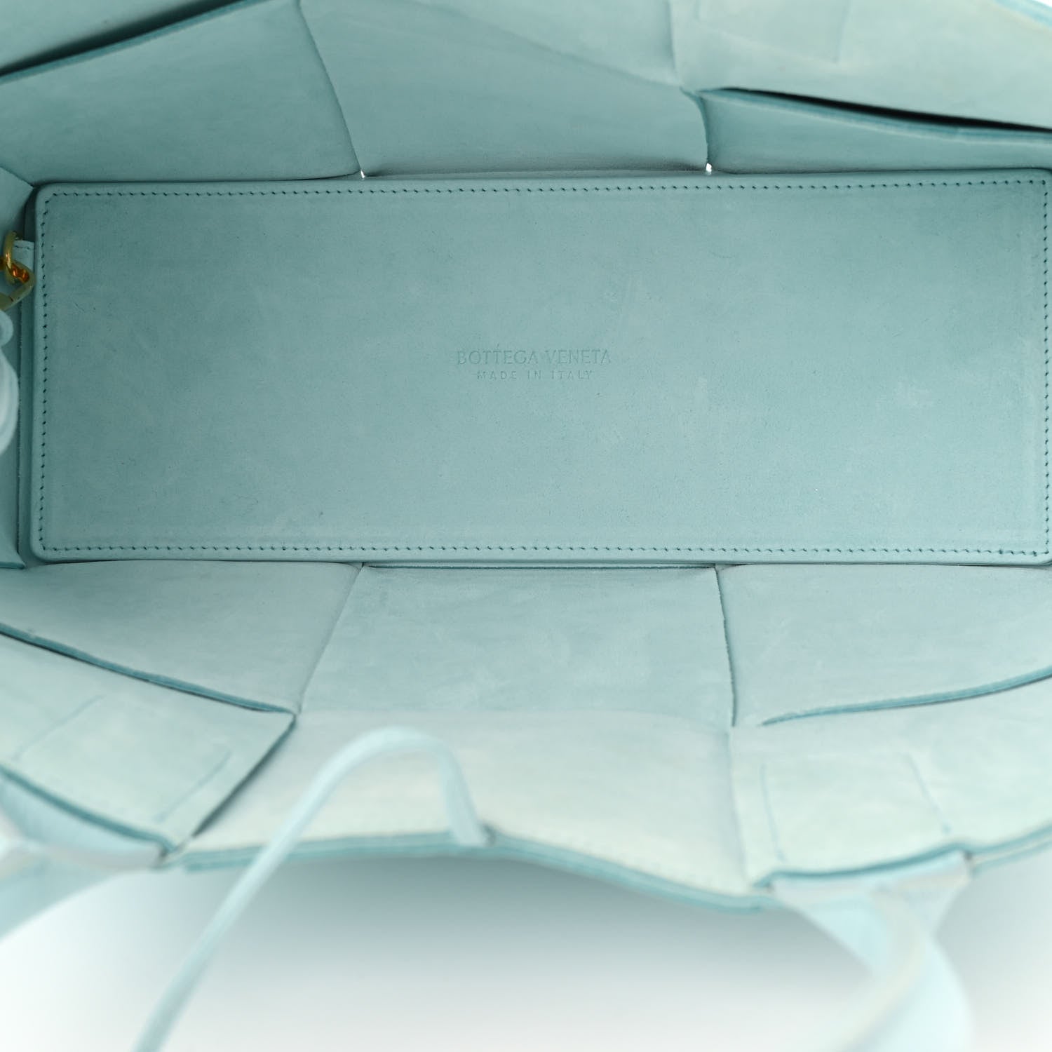 Bottega Veneta Grained Calfskin Maxi Intrecciato Small Arco Tote Pale Blue 6 of 12