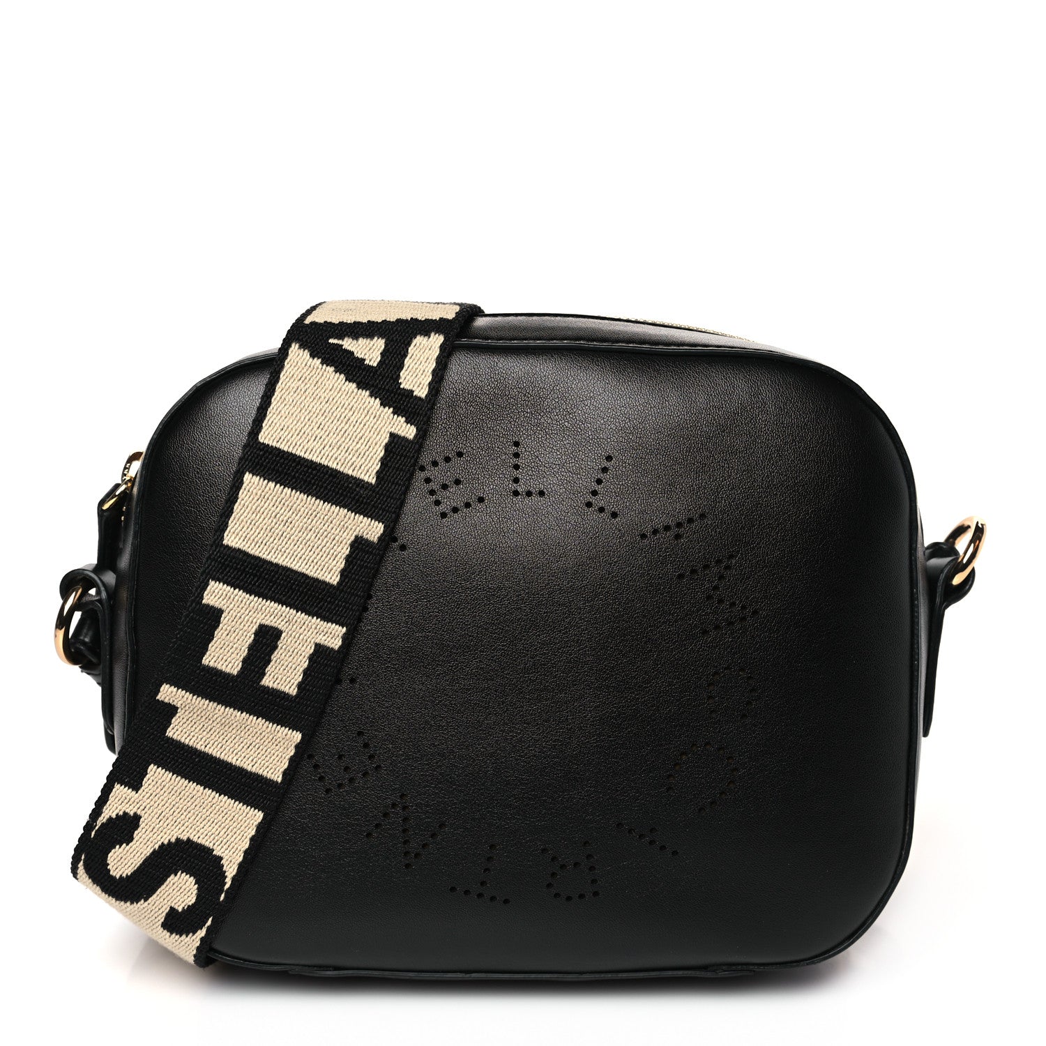 Stella McCartney Eco Alter Nappa Perforated Logo Mini Bag Black 1 of 8