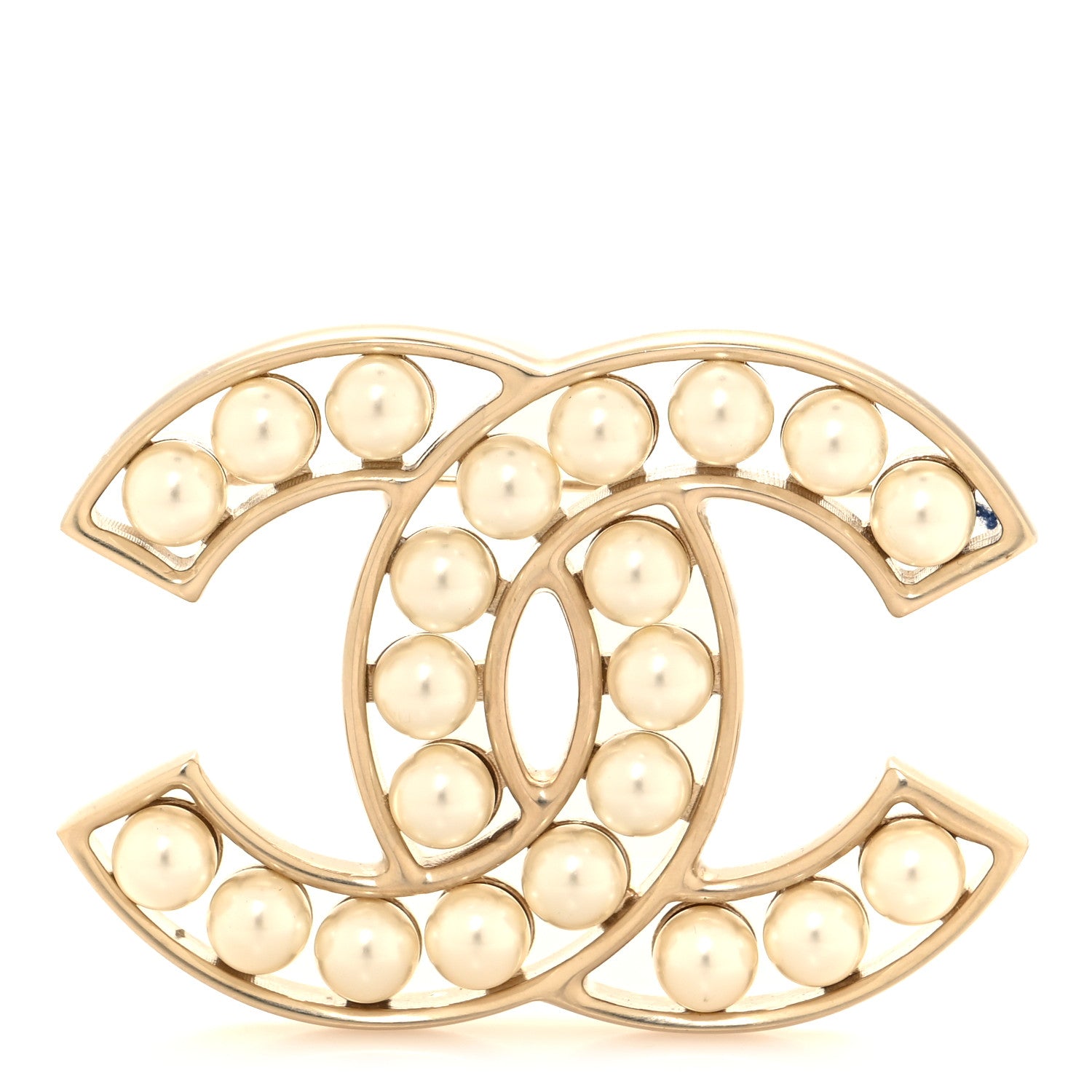 Chanel Pearl CC Brooch Light Gold 1 of 3