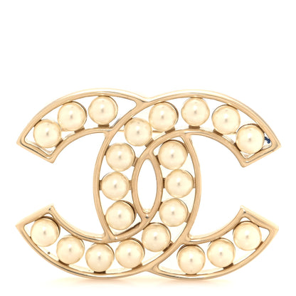 Chanel Pearl CC Brooch Light Gold 1 of 3