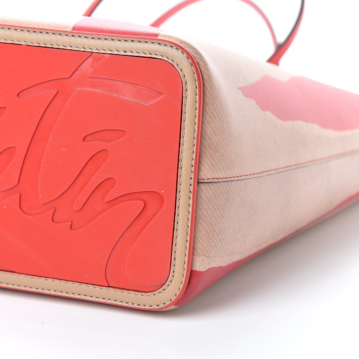 Calfskin Kraft Spikes East West Cabata Tote Kraft Red