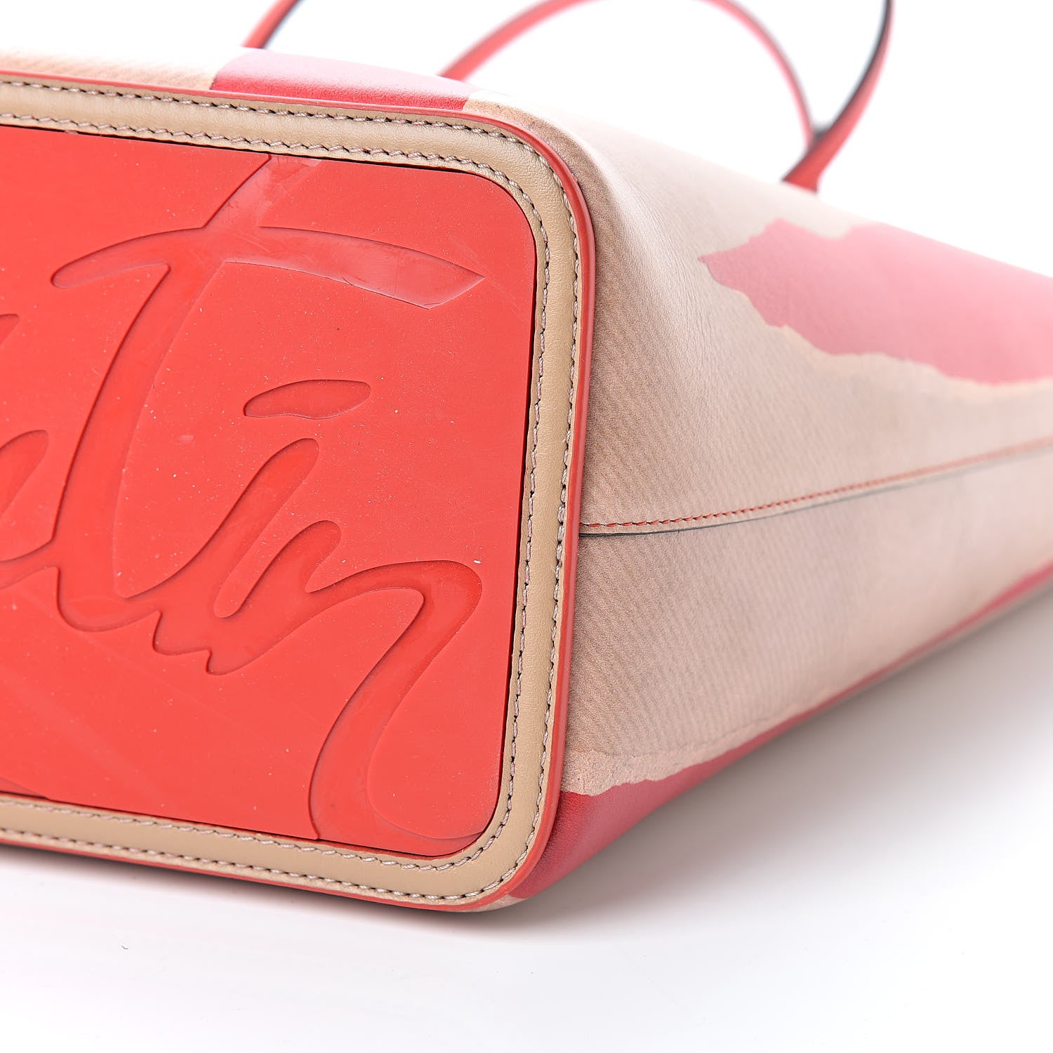 Christian Louboutin Calfskin Kraft Spikes East West Cabata Tote Kraft Red 11 of 13