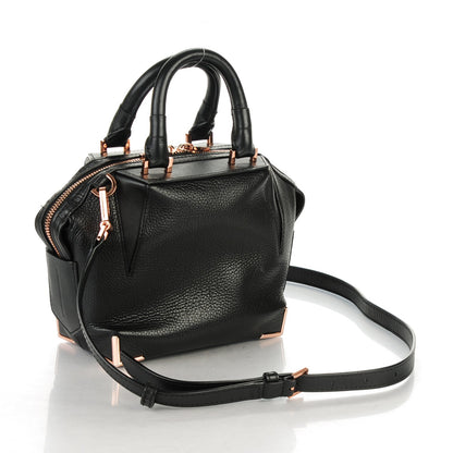 Alexander Wang Pebbled Calfskin Mini Emile Black Rose Gold Hardware 3 of 8