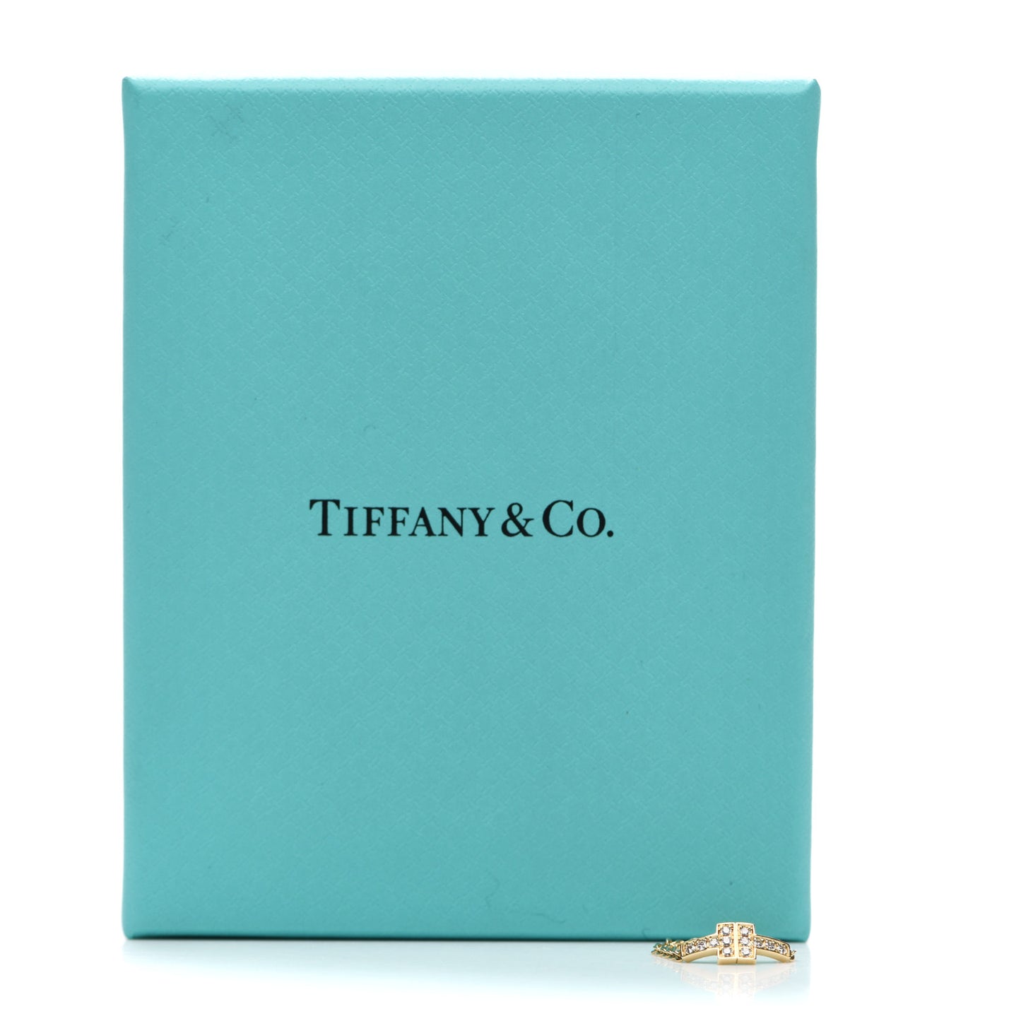 18K Yellow Gold Diamond T Chain Ring 51 5.75