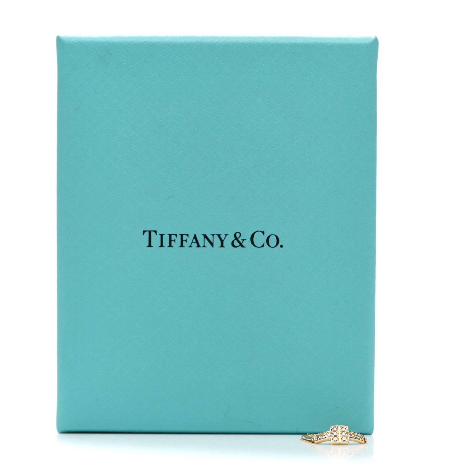 Tiffany 18K Yellow Gold Diamond T Chain Ring 51 5.75 5 of 5