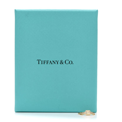 Tiffany 18K Yellow Gold Diamond T Chain Ring 51 5.75 5 of 5