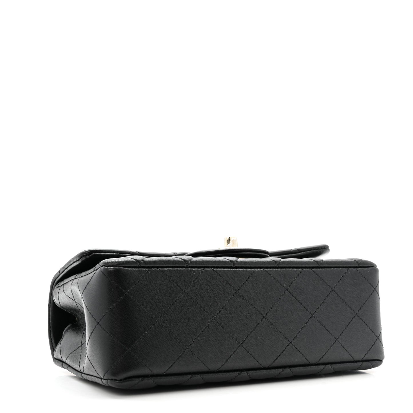 Lambskin Quilted Mini Rectangular Flap Black