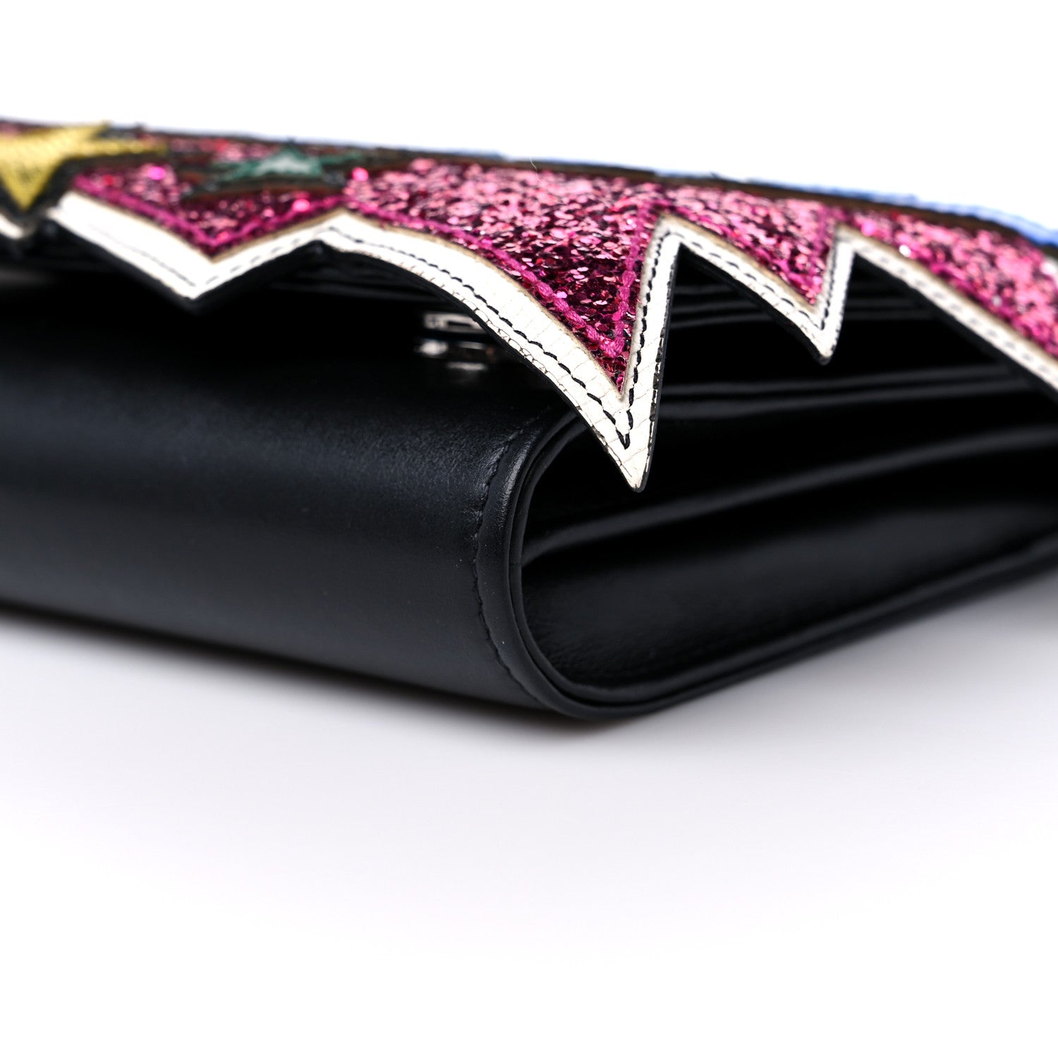 Dolce & Gabbana Laminato Dauphine Glitter Boom Clutch Black Multicolor 8 of 11
